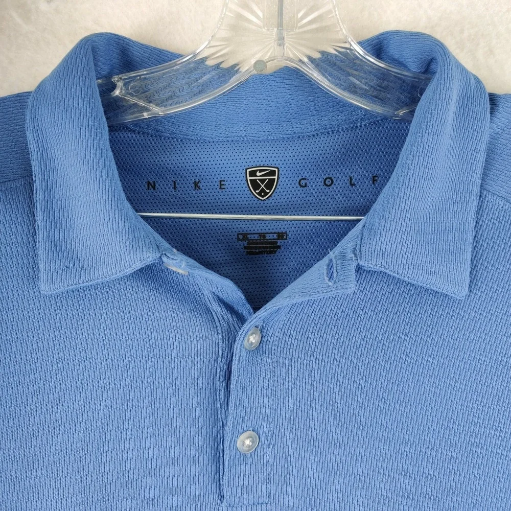 Nike Golf Fit Dry Mens Extra Large Golfer Rugby‎ Polo Shirt Blue Mens XL